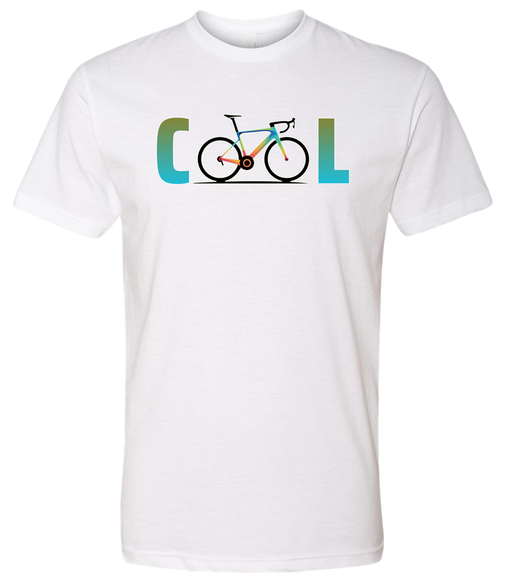 A Bicycle showing the word COOL front and center, the letters O come from the bicycle tires