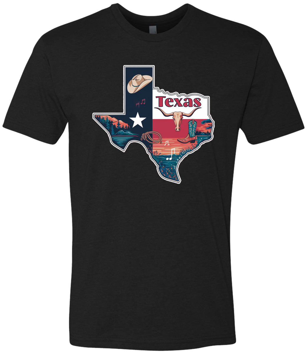 Texas Map Long Horn
