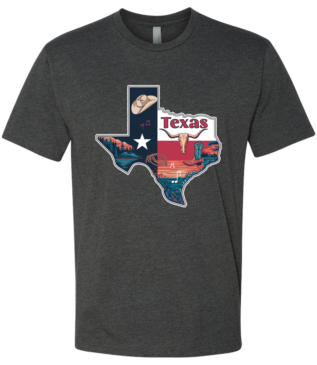 Texas Map Long Horn