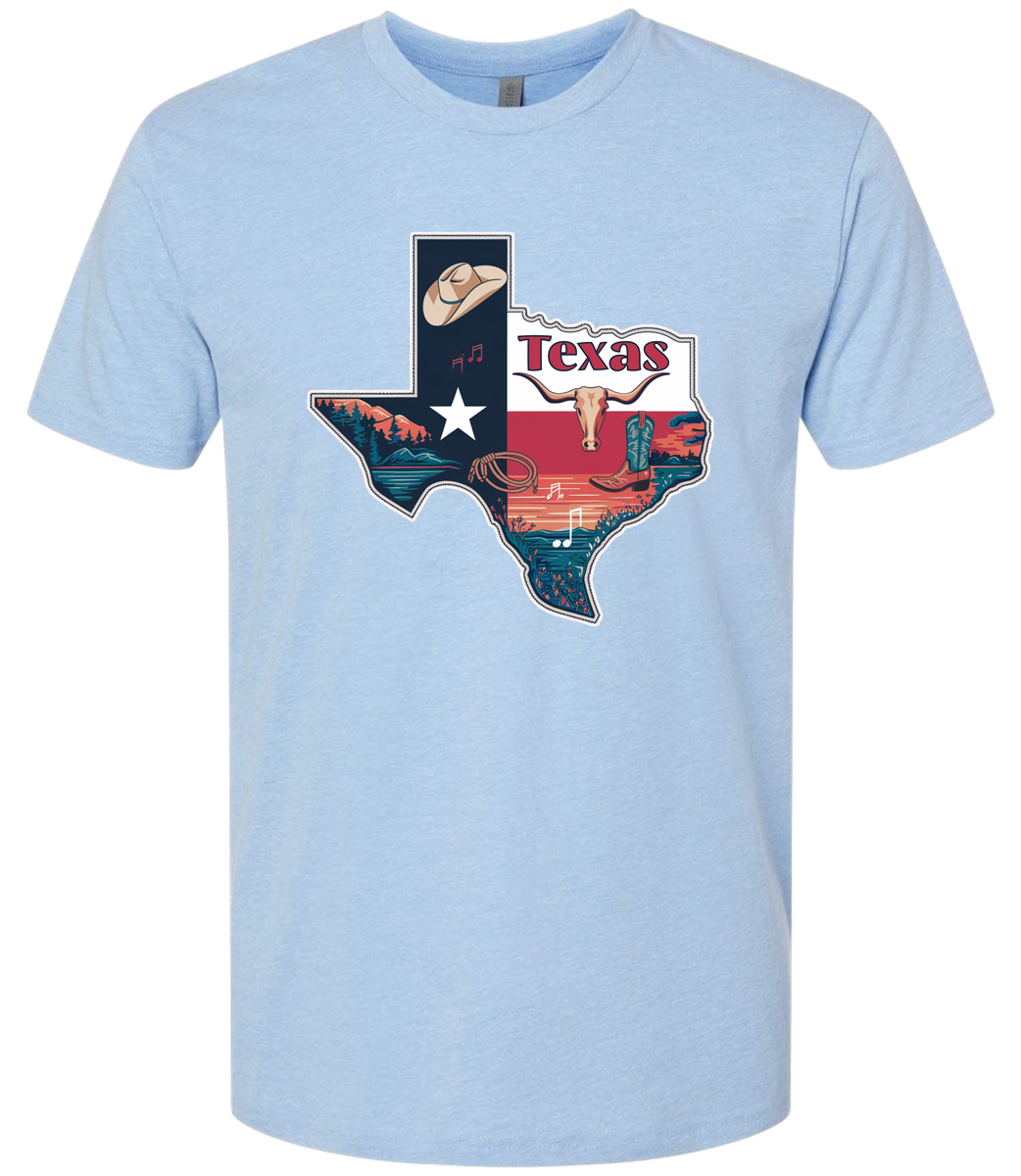Texas Map Long Horn