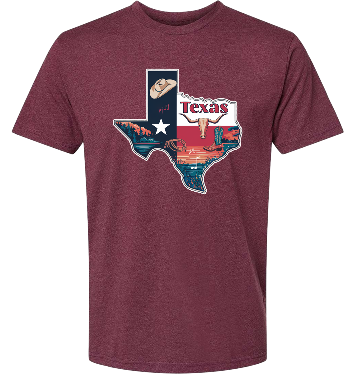 Texas Map Long Horn