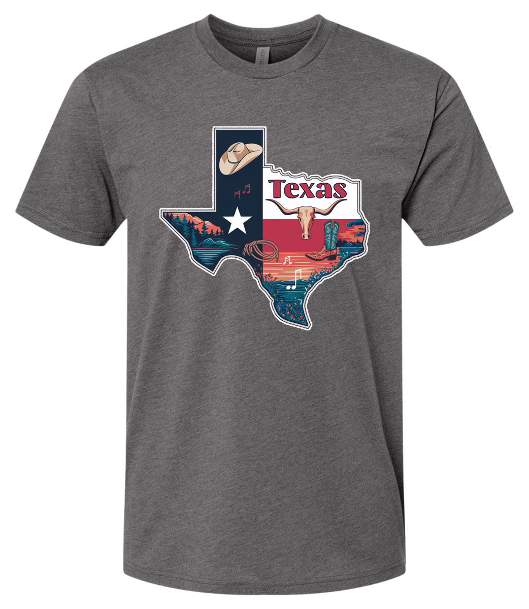Texas Map Long Horn