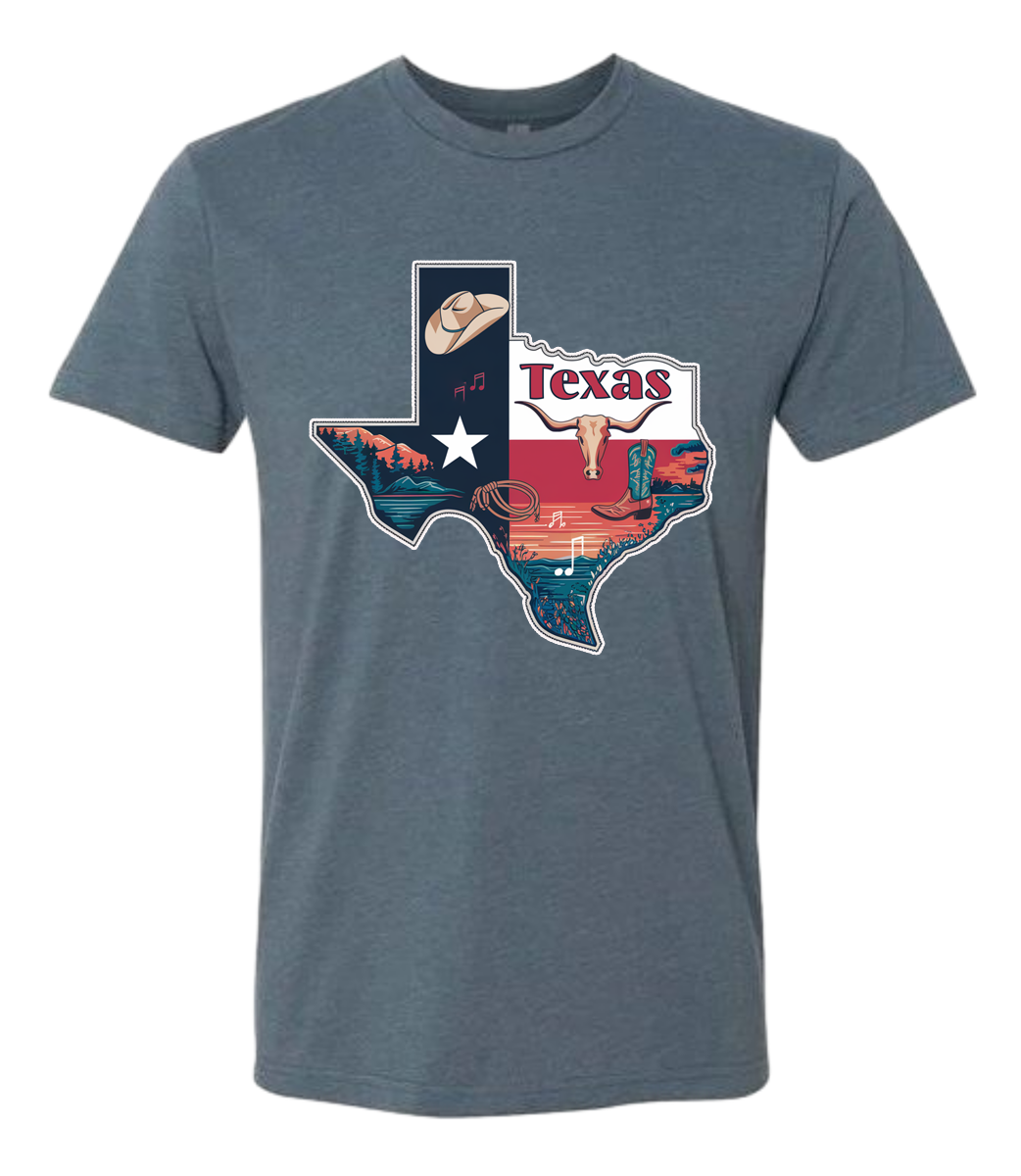 Texas Map Long Horn