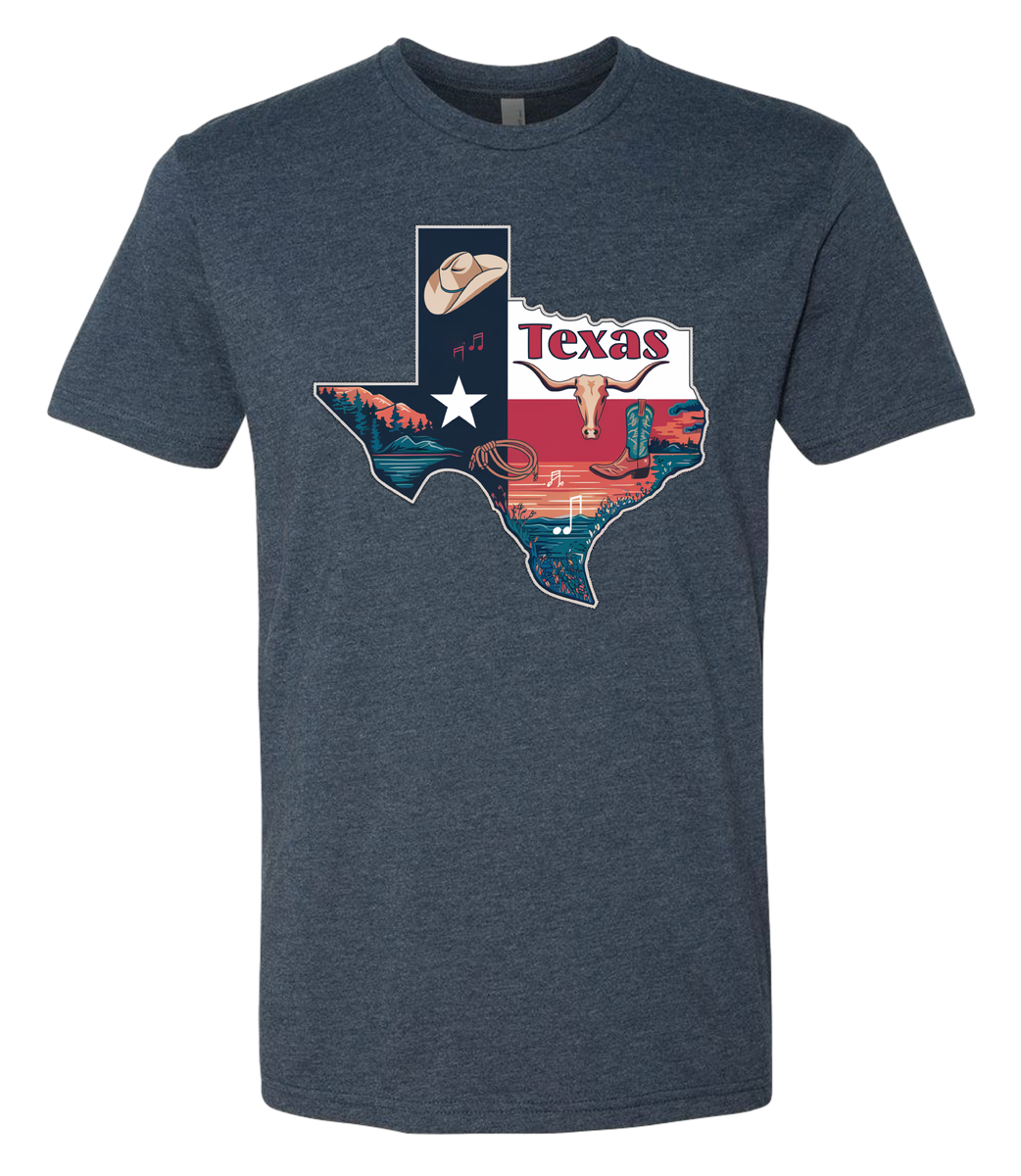 Texas Map Long Horn