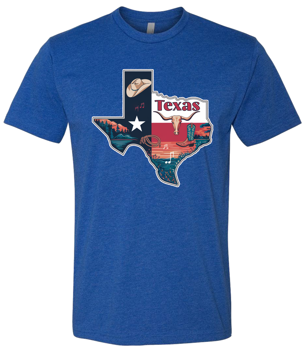 Texas Map Long Horn
