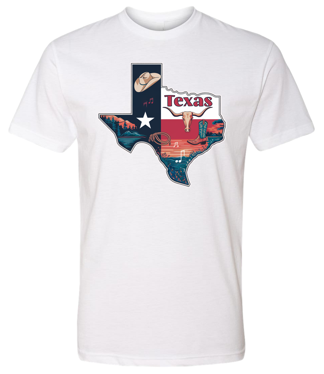 Texas Map Long Horn