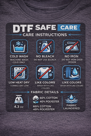 DTF shirt care instructions