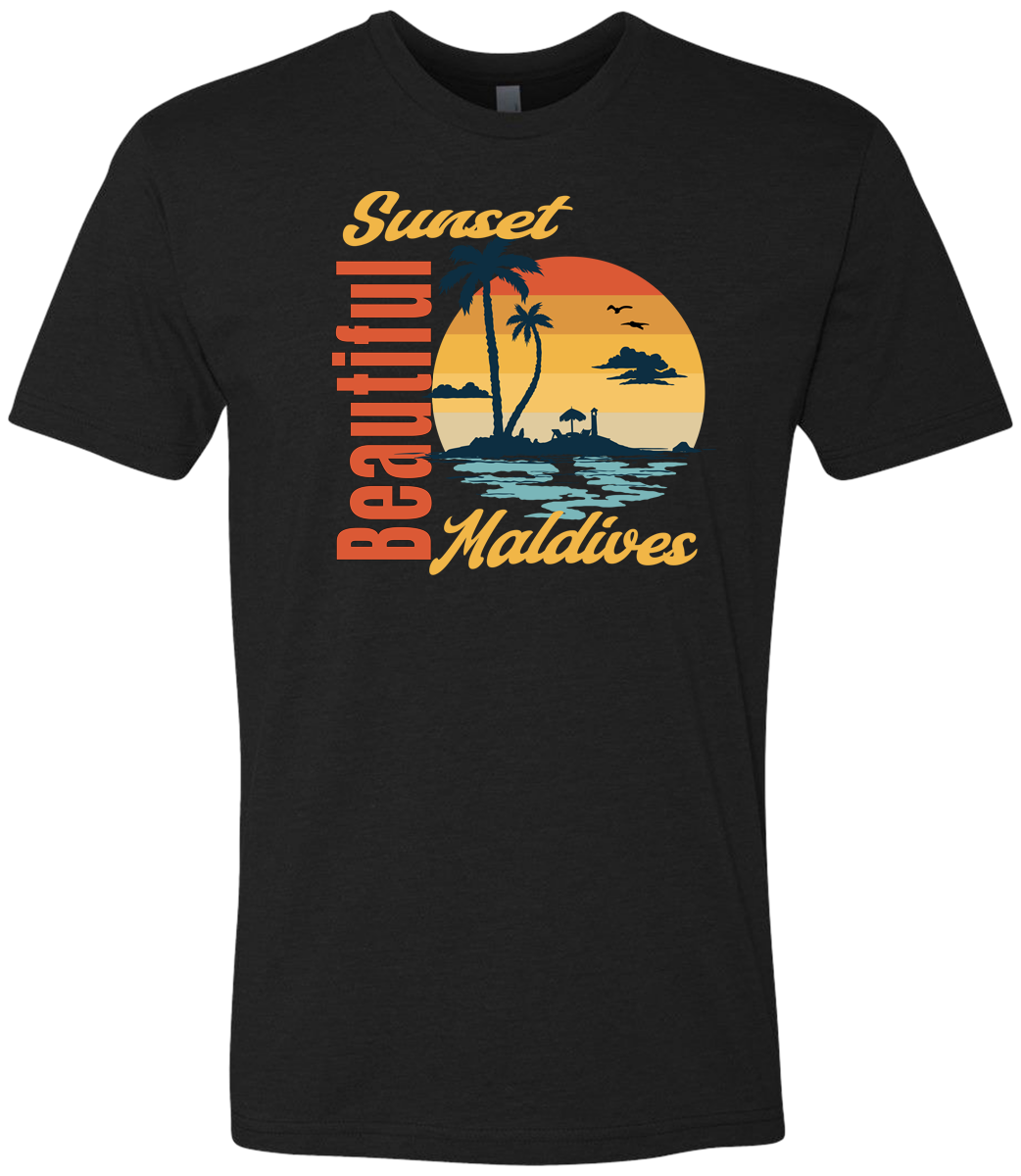 Beautiful Sunset Maldives Graphic T-Shirt