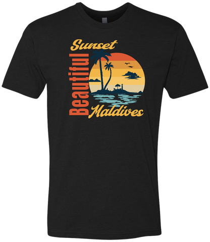 Beautiful Sunset Maldives Graphic T-Shirt