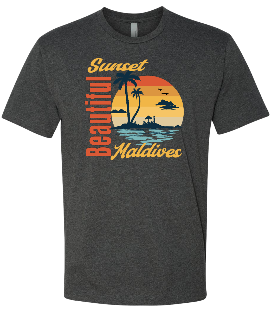 Beautiful Sunset Maldives Graphic T-Shirt