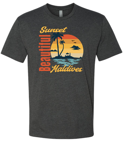 Beautiful Sunset Maldives Graphic T-Shirt