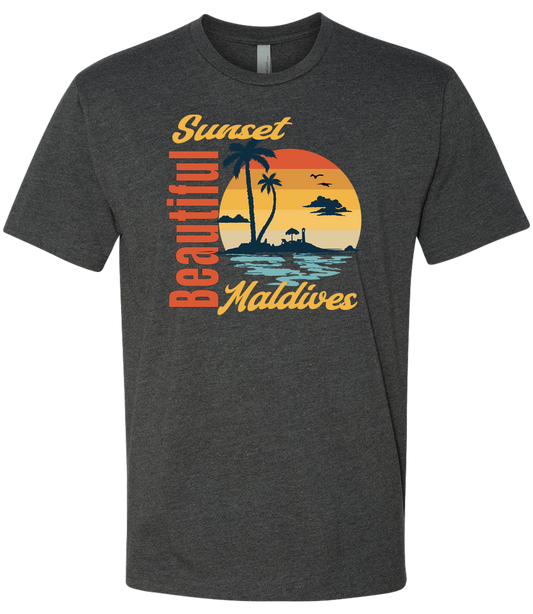 Beautiful Sunset Maldives Graphic T-Shirt