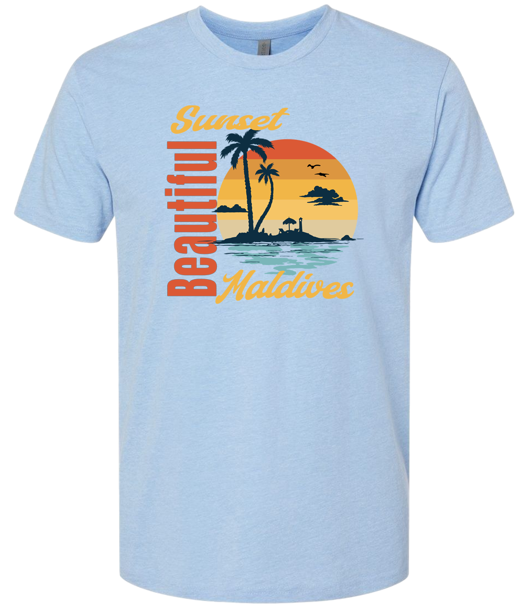 Beautiful Sunset Maldives Graphic T-Shirt