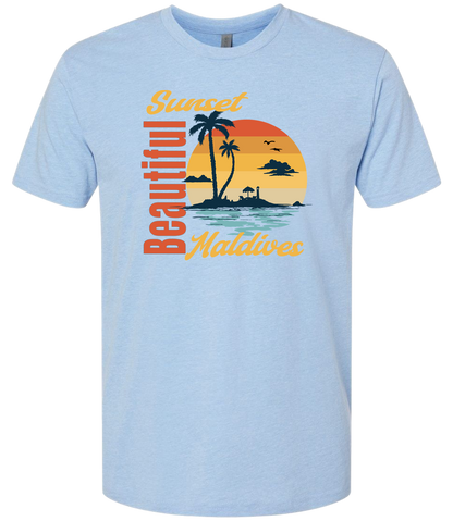 Beautiful Sunset Maldives Graphic T-Shirt