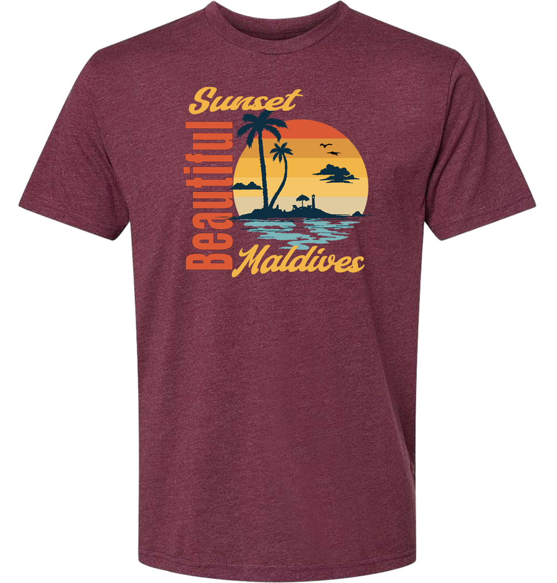 Beautiful Sunset Maldives Graphic T-Shirt