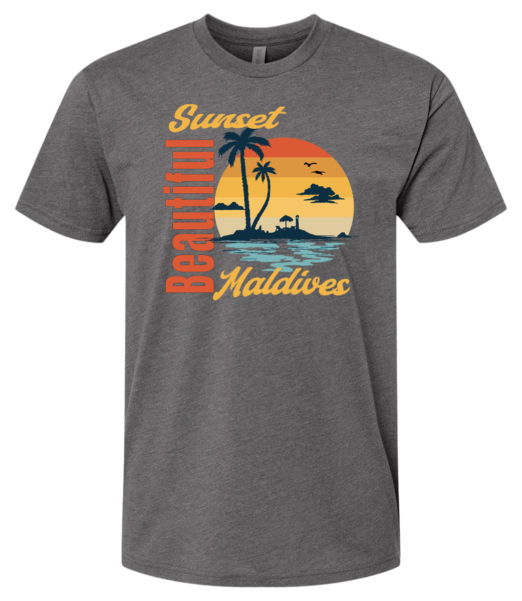 Beautiful Sunset Maldives Graphic T-Shirt