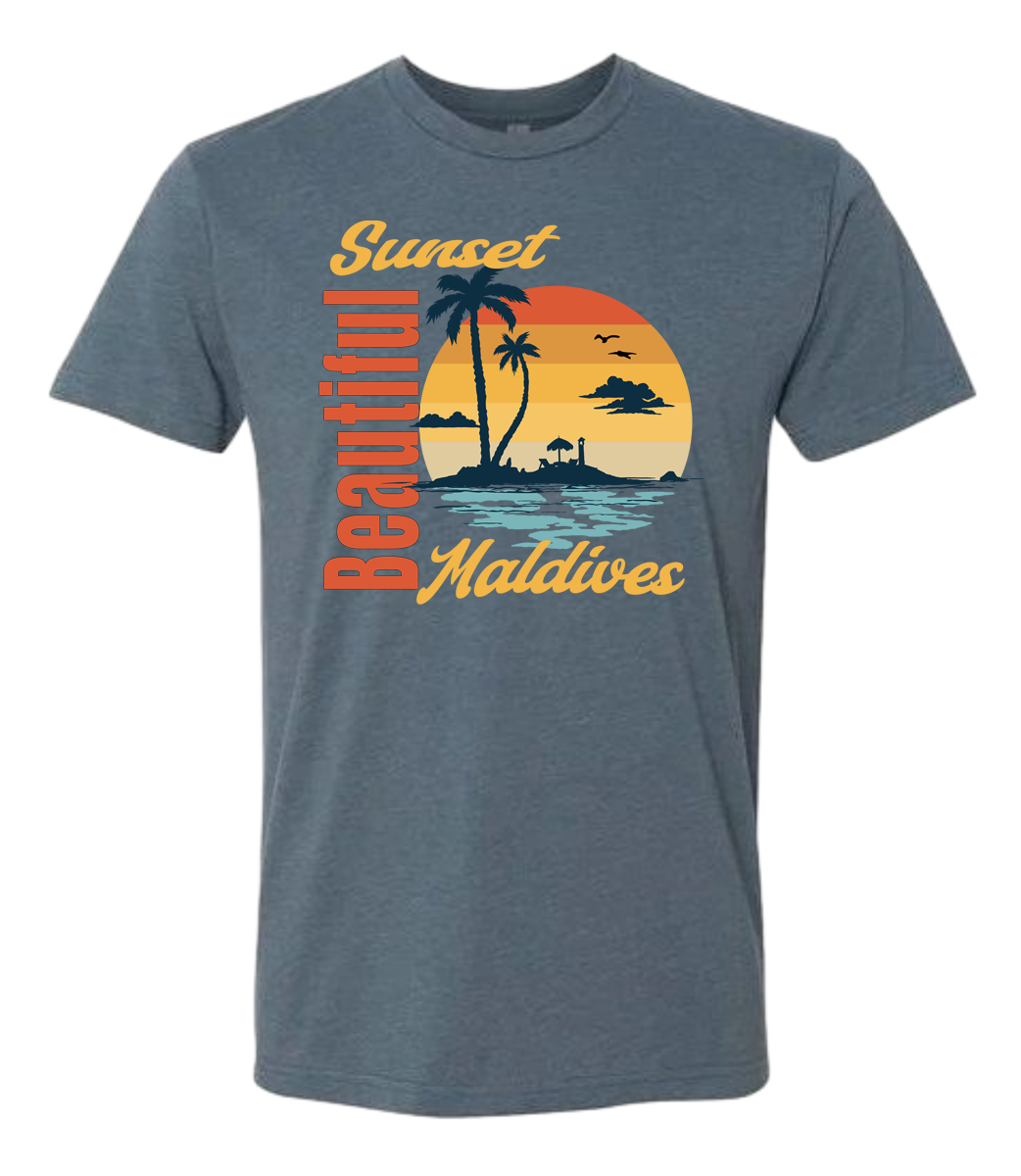Beautiful Sunset Maldives Graphic T-Shirt