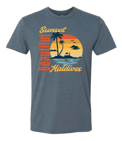 Beautiful Sunset Maldives Graphic T-Shirt