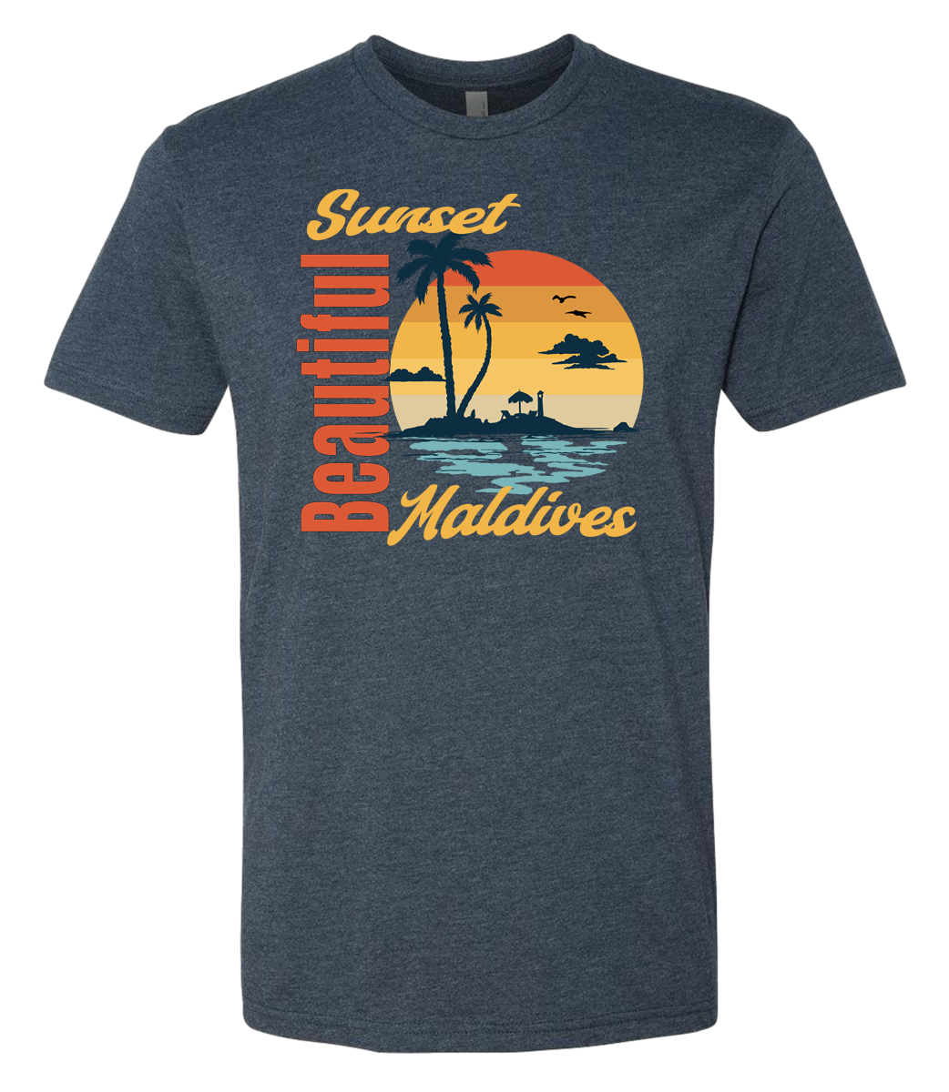 Beautiful Sunset Maldives Graphic T-Shirt
