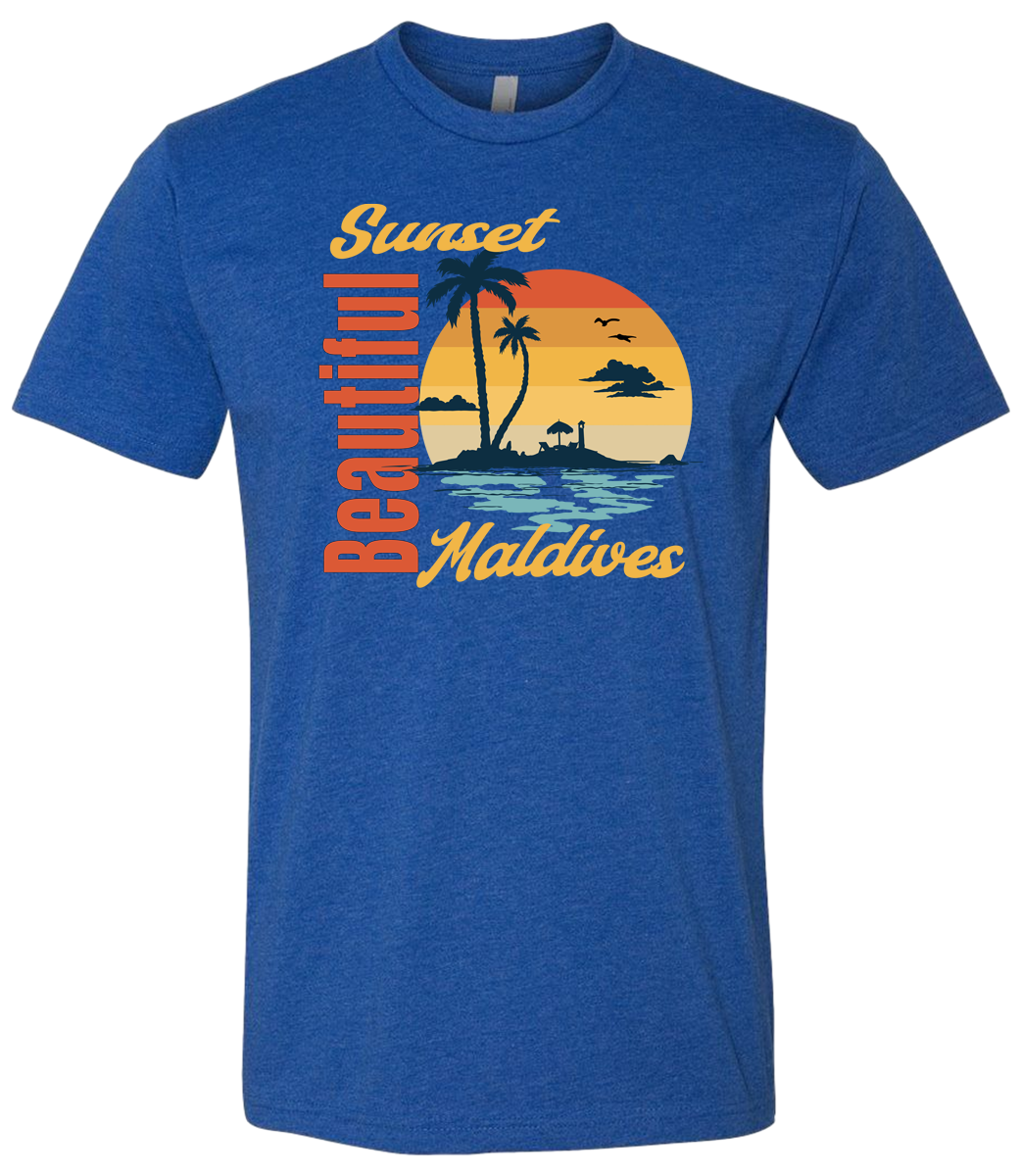 Beautiful Sunset Maldives Graphic T-Shirt