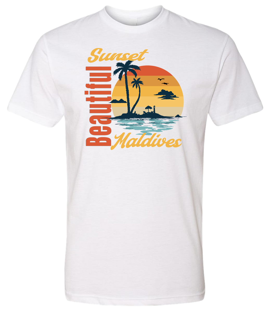 Beautiful Sunset Maldives Graphic T-Shirt