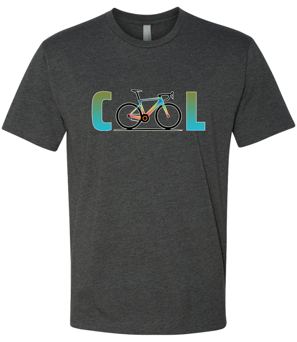 A Bicycle showing the word COOL front and center, the letters O come from the bicycle tires