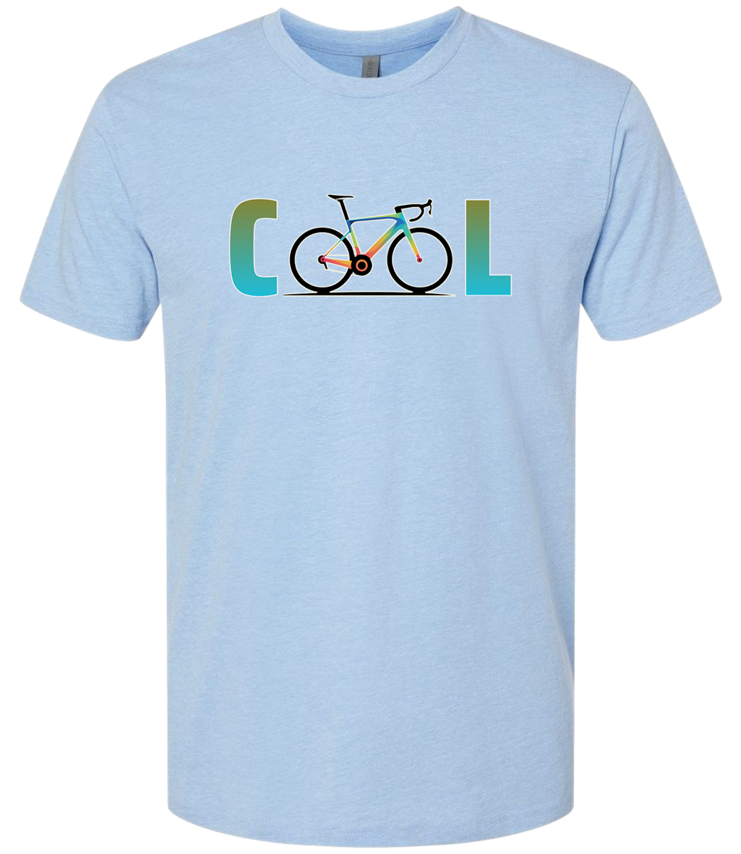 A Bicycle showing the word COOL front and center, the letters O come from the bicycle tires