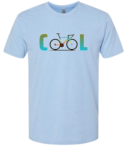 A Bicycle showing the word COOL front and center, the letters O come from the bicycle tires