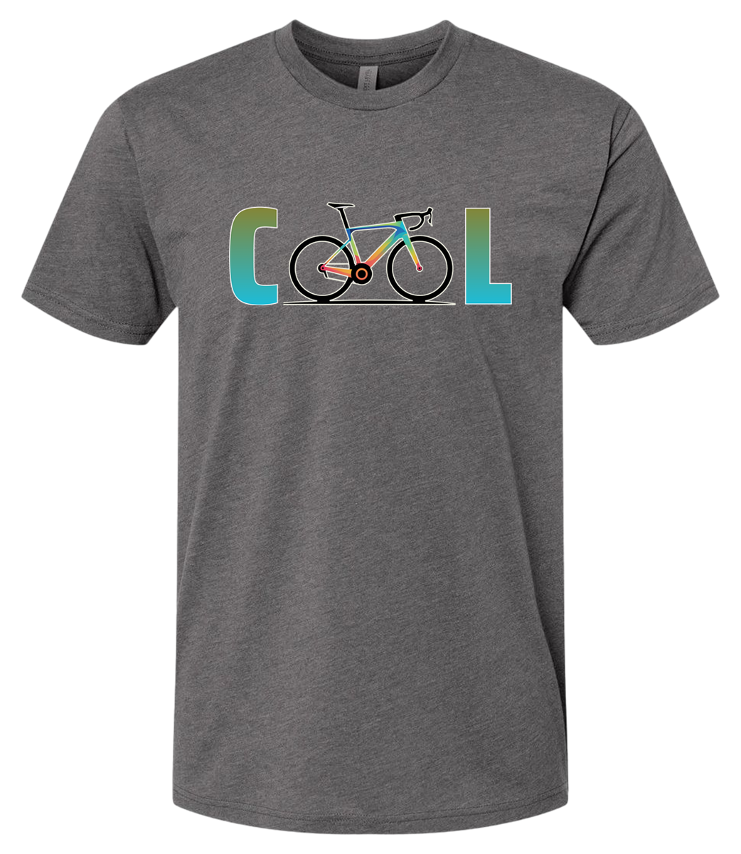 A Bicycle showing the word COOL front and center, the letters O come from the bicycle tires