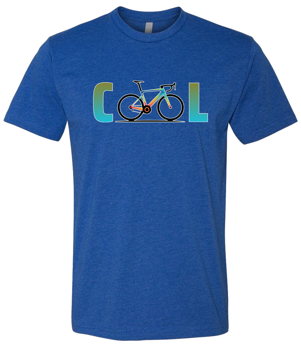 A Bicycle showing the word COOL front and center, the letters O come from the bicycle tires
