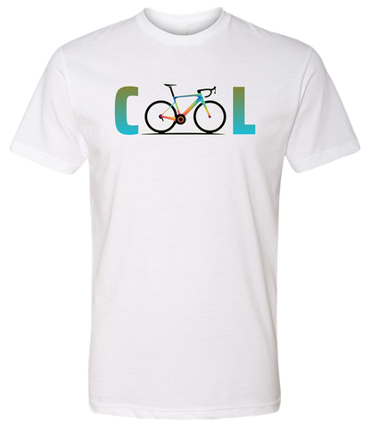 A Bicycle showing the word COOL front and center, the letters O come from the bicycle tires