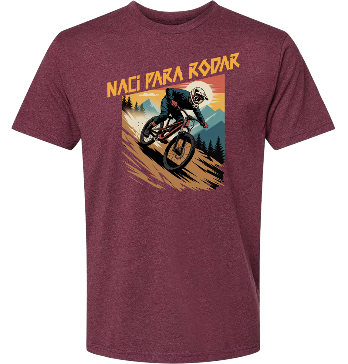 Man outdoors riding a bicycle down hill