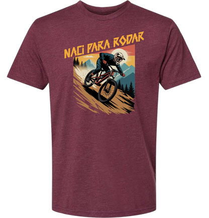 Man outdoors riding a bicycle down hill