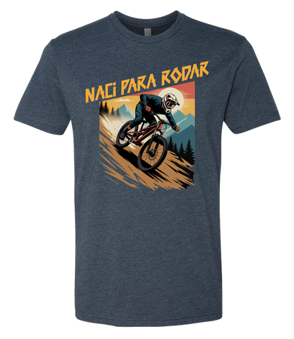 Man outdoors riding a bicycle down hill