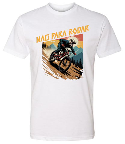 Man outdoors riding a bicycle down hill