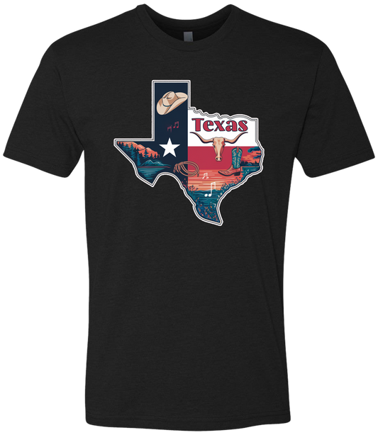 Texas Map Long Horn