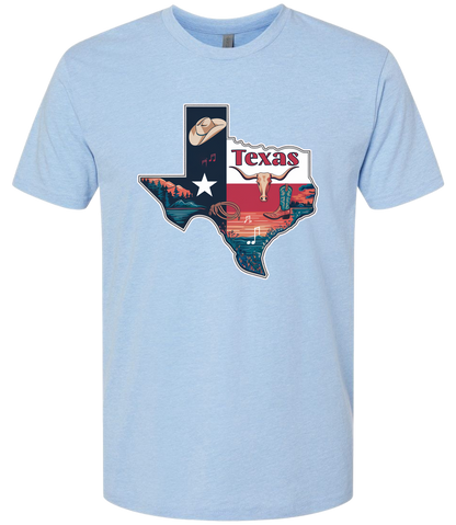 Texas Map Long Horn