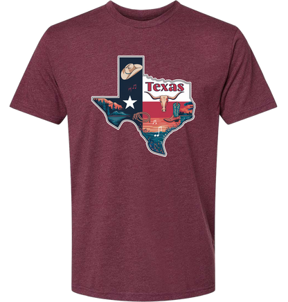 Texas Map Long Horn