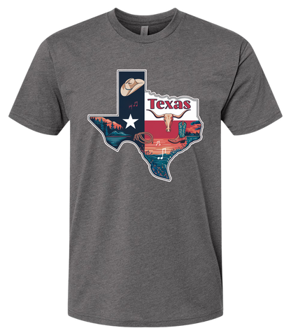 Texas Map Long Horn