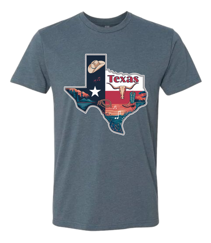 Texas Map Long Horn
