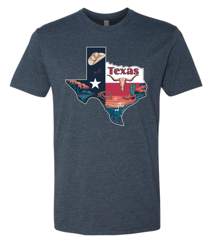 Texas Map Long Horn