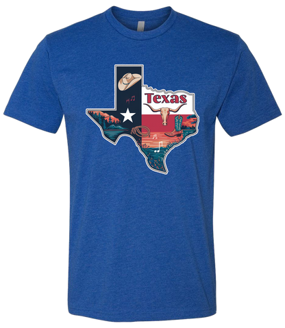 Texas Map Long Horn