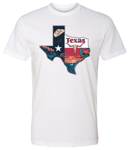 Texas Map Long Horn