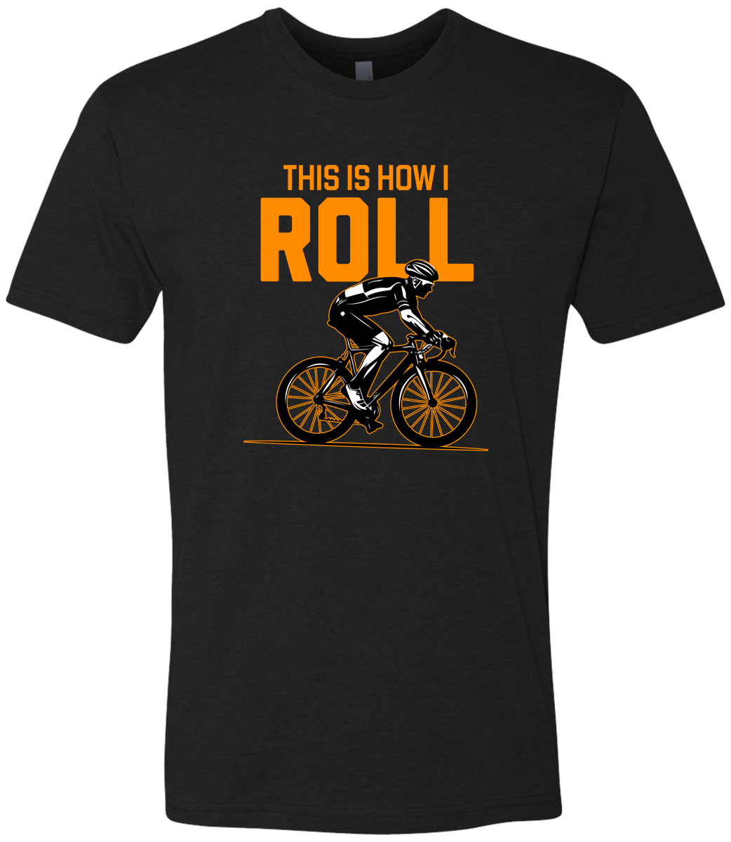 Man on a bicycle riding with the words This is how I roll