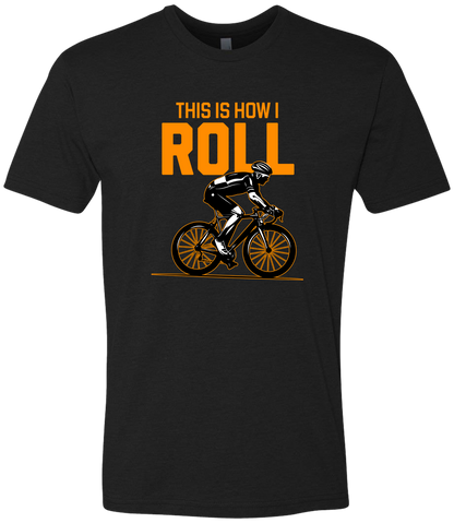 Man on a bicycle riding with the words This is how I roll