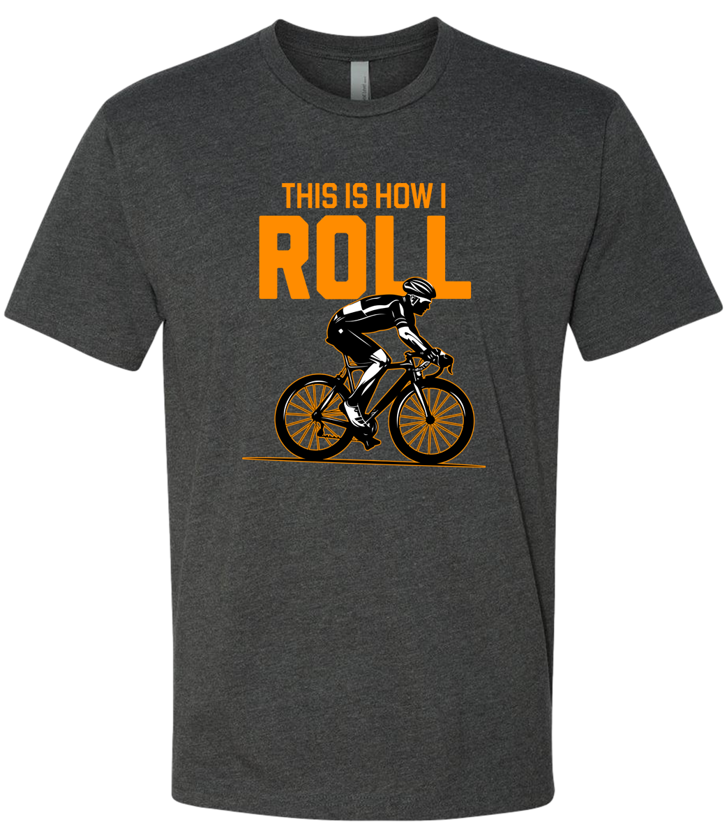 Man on a bicycle riding with the words This is how I roll