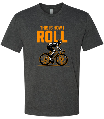 Man on a bicycle riding with the words This is how I roll