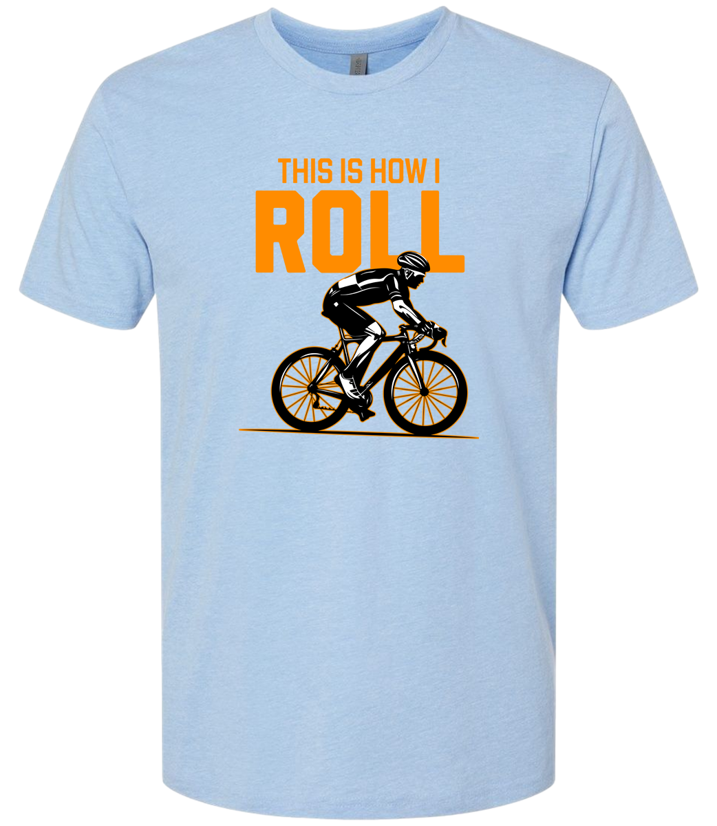 Man on a bicycle riding with the words This is how I roll