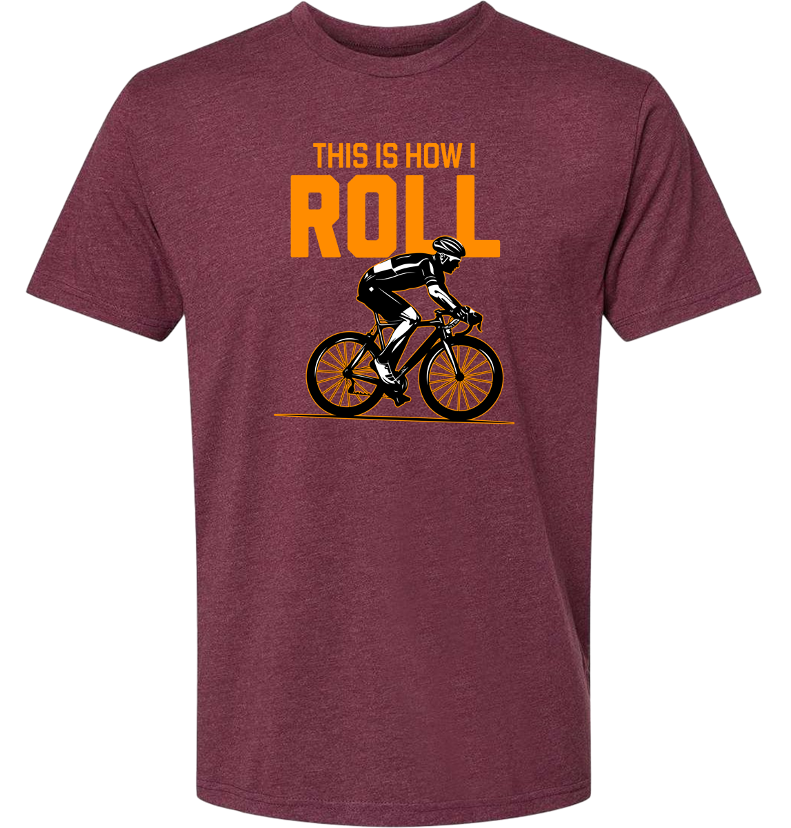 Man on a bicycle riding with the words This is how I roll