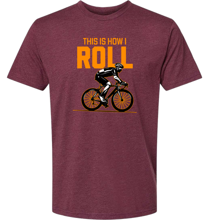 Man on a bicycle riding with the words This is how I roll